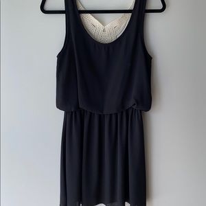 Stylebook black dress with crochet in back